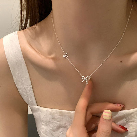 Sweet Knot Bow Necklace - Gold Plated - Abbott Atelier
