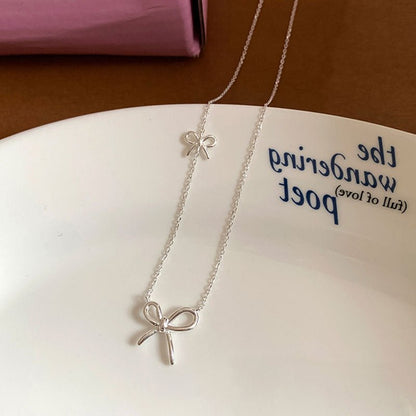 Sweet Knot Bow Necklace - Gold Plated - Abbott Atelier