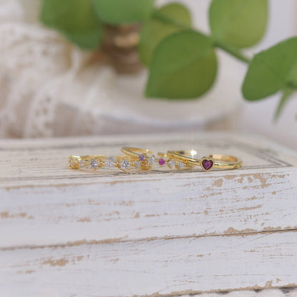 Sweet Love Ring Set - Gold - Plated - Abbott Atelier