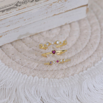 Sweet Love Ring Set - Gold - Plated - Abbott Atelier