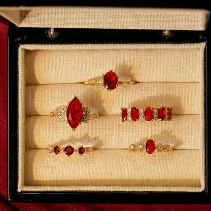 Trinity Ruby Ring - Gold - Plated - Abbott Atelier