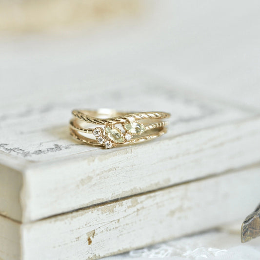 Twined Laurel Ring Set - Gold - Plated - Abbott Atelier