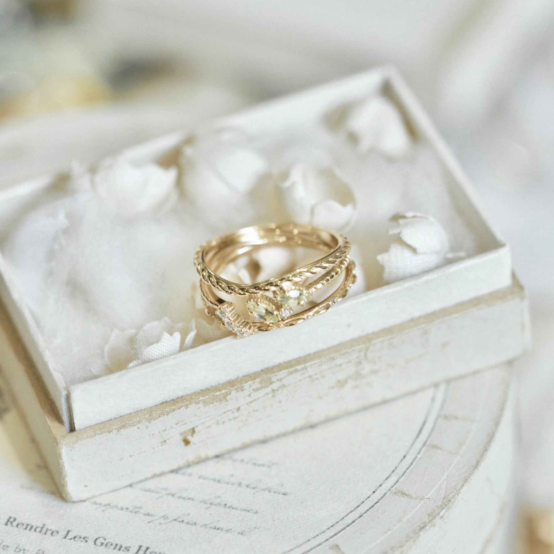 Twined Laurel Ring Set - Gold - Plated - Abbott Atelier
