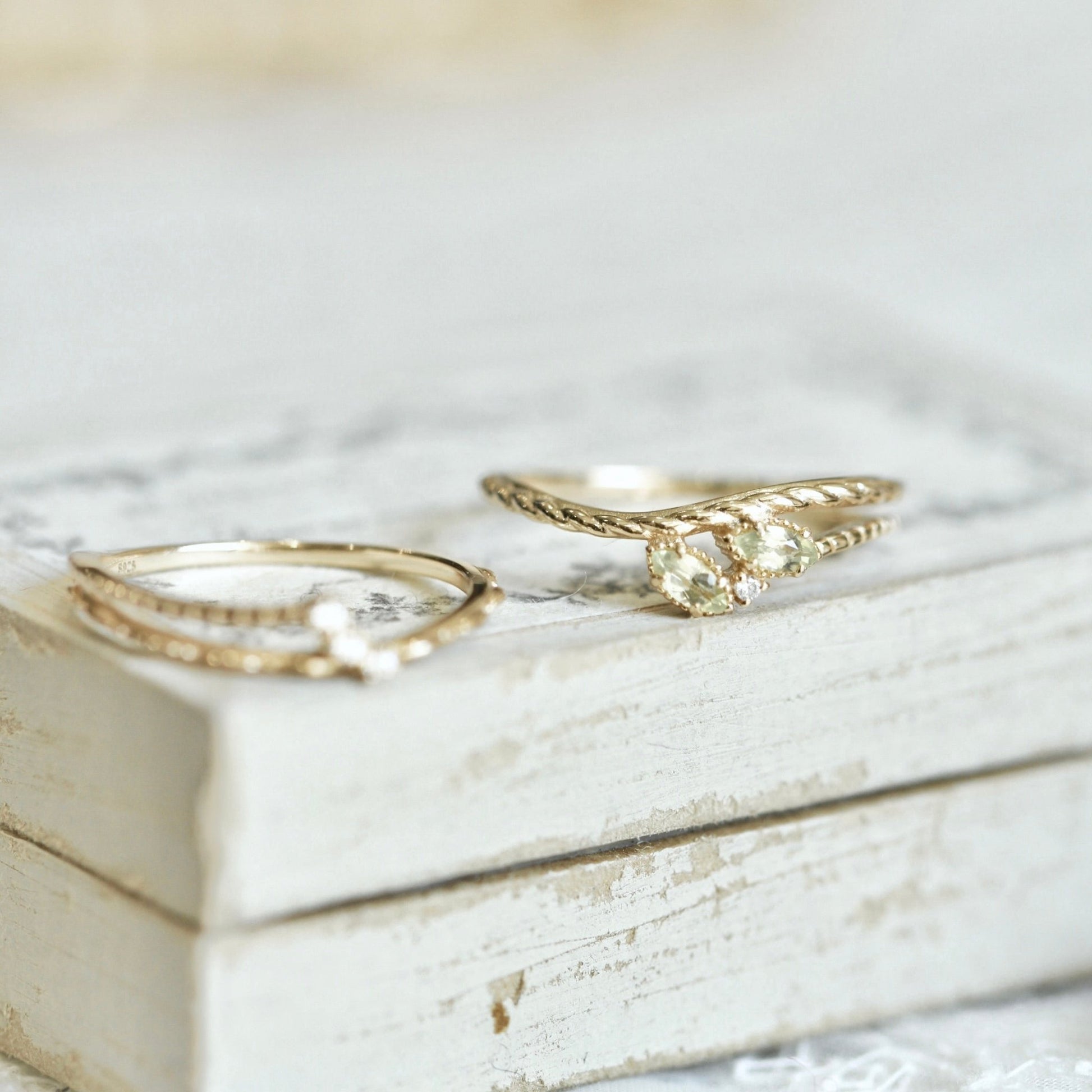 Twined Laurel Ring Set - Gold - Plated - Abbott Atelier