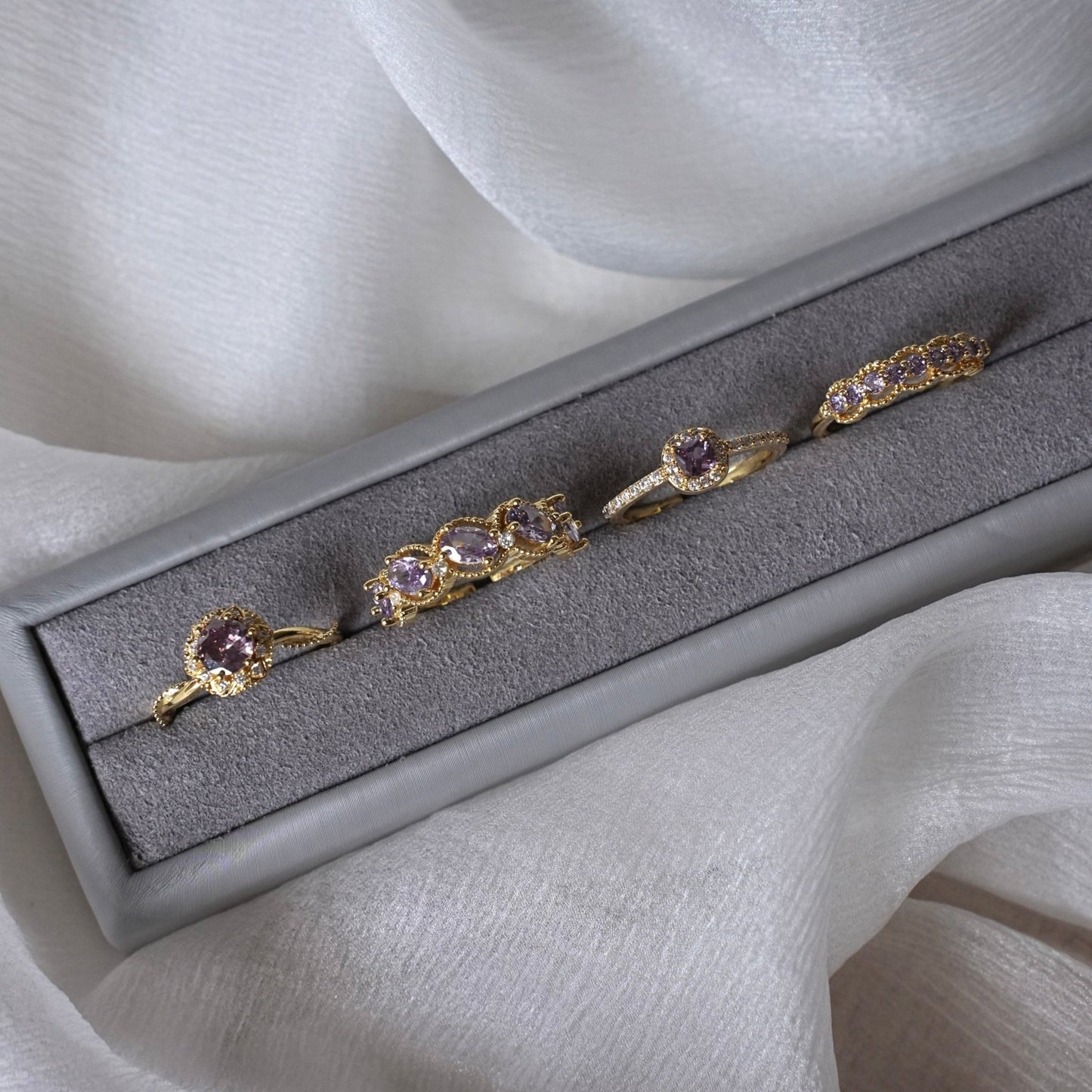 Twist Amethyst Ring - Gold-Plated - Abbott Atelier