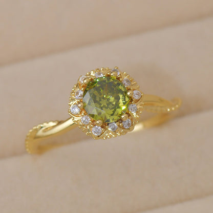 Twist Peridot Ring In Gold - Gold - Plated - Abbott Atelier