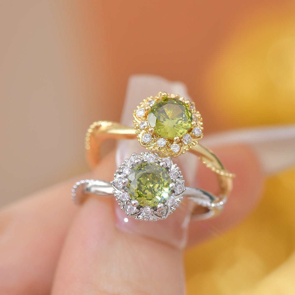 Twist Peridot Ring In Gold - Gold - Plated - Abbott Atelier
