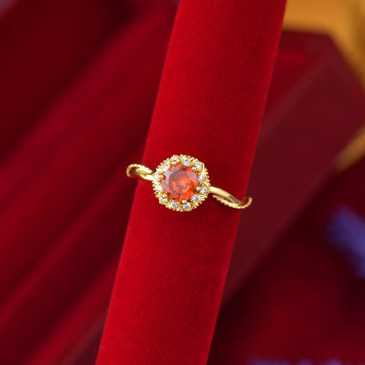 Twist Ruby Ring - Gold - Plated - Abbott Atelier