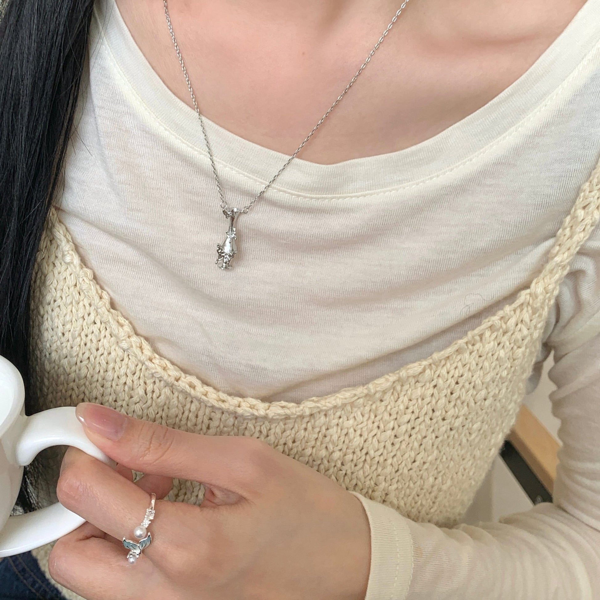Vase of Butterfly Necklace - Gold Plated - Abbott Atelier