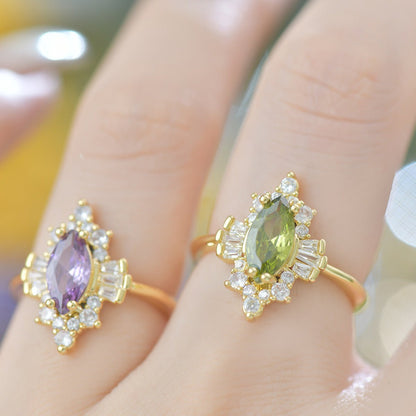 Verdant Art Deco Ring - Gold - Plated - Abbott Atelier