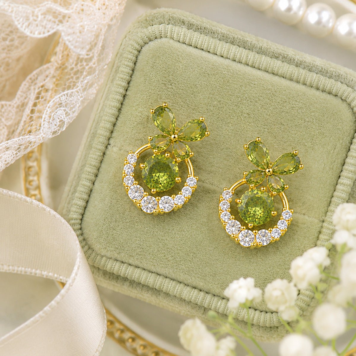 Verdant Butterfly Waltz Earrings - Hypoallergenic - Abbott Atelier