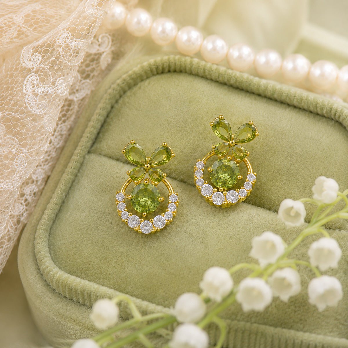 Verdant Butterfly Waltz Earrings - Hypoallergenic - Abbott Atelier
