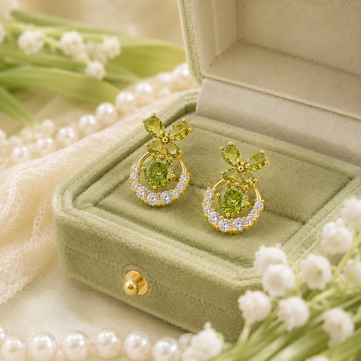 Verdant Butterfly Waltz Earrings - Hypoallergenic - Abbott Atelier