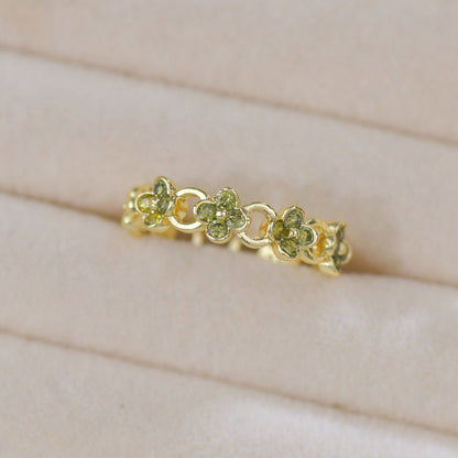 Verde Blossom Link Ring - Gold - Plated - Abbott Atelier