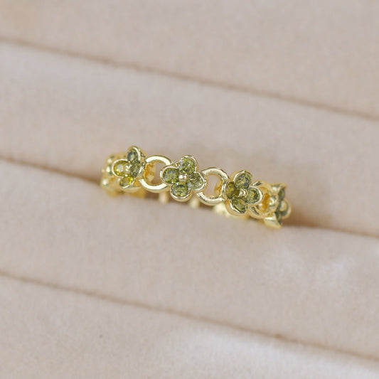 Verde Blossom Link Ring - Gold - Plated - Abbott Atelier