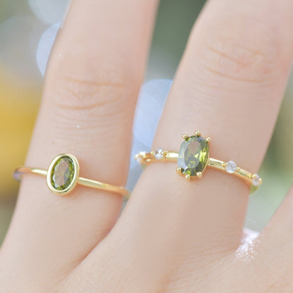 Verde Oval Bezel Ring - Gold - Plated - Abbott Atelier