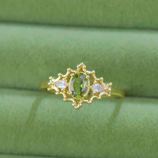 Verde Regalia Oval Ring - Gold - Plated - Abbott Atelier