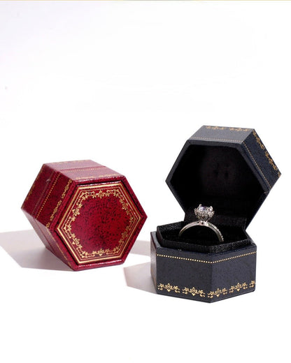 Vintage Ring Box in Crimson Red - Abbott Atelier - Abbott Atelier