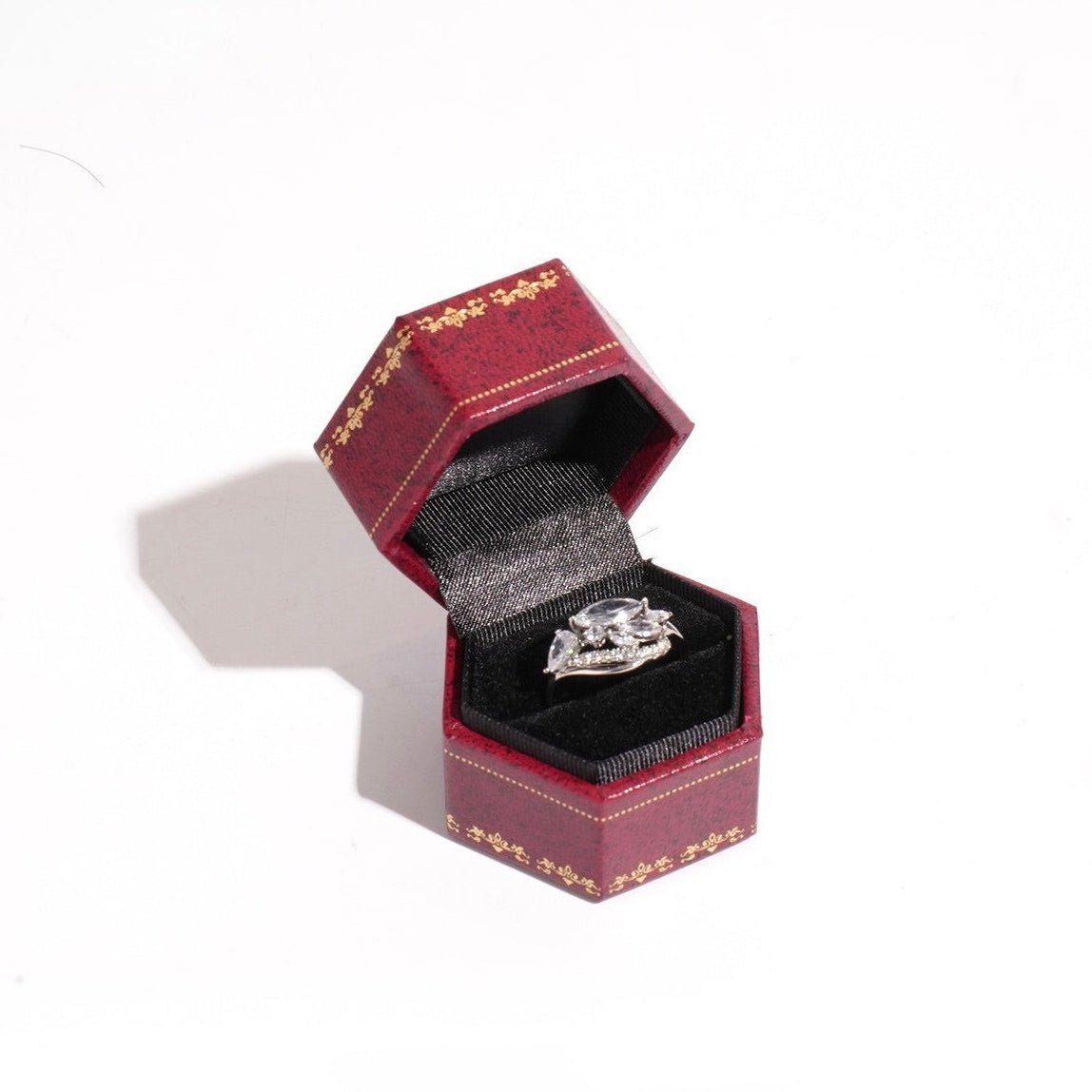 Vintage Ring Box in Crimson Red - Abbott Atelier - Abbott Atelier