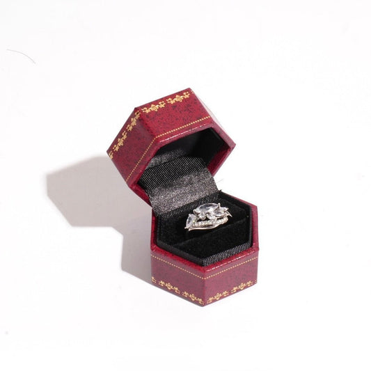 Vintage Ring Box in Crimson Red - Abbott Atelier - Abbott Atelier