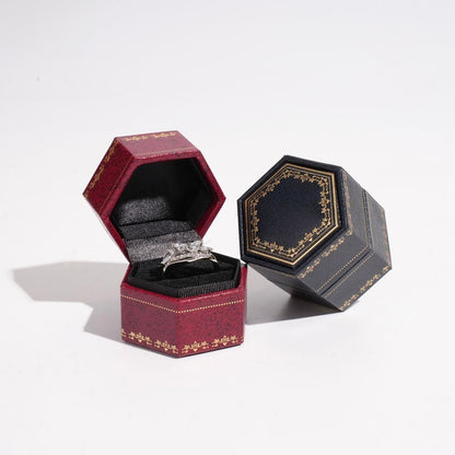 Vintage Ring Box in Crimson Red - Abbott Atelier - Abbott Atelier
