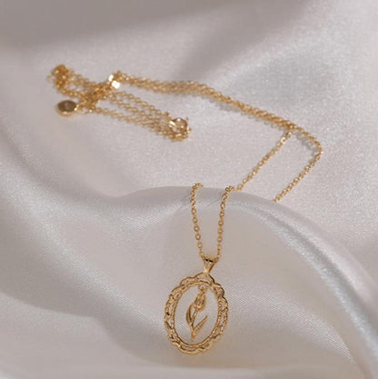 Vintage Tulip Necklace (Solid Silver) - Hypoallergenic - Abbott Atelier