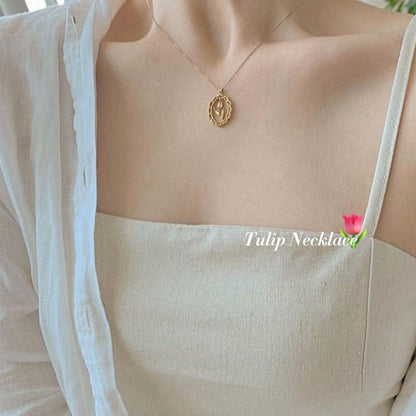 Vintage Tulip Necklace (Solid Silver) - Hypoallergenic - Abbott Atelier