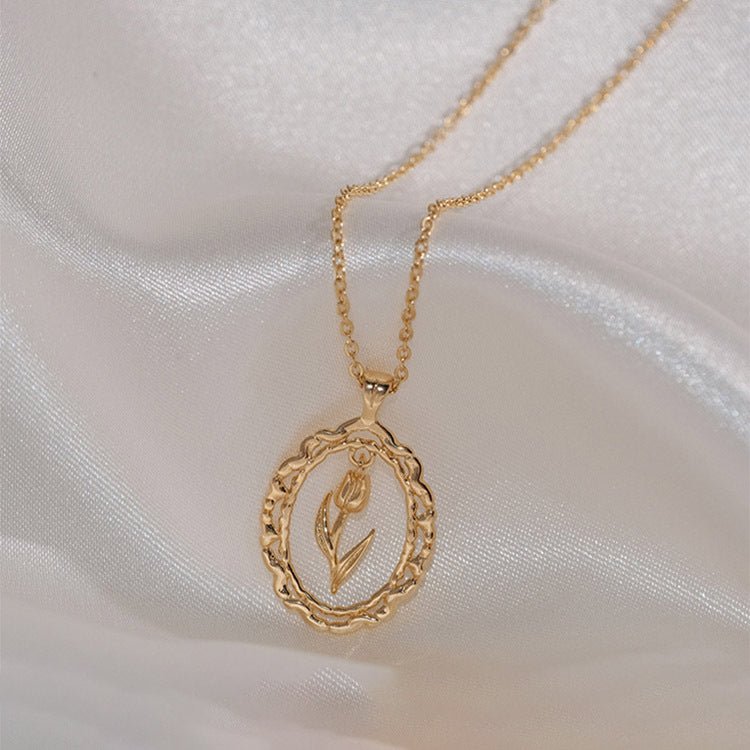 Vintage Tulip Necklace (Solid Silver) - Hypoallergenic - Abbott Atelier