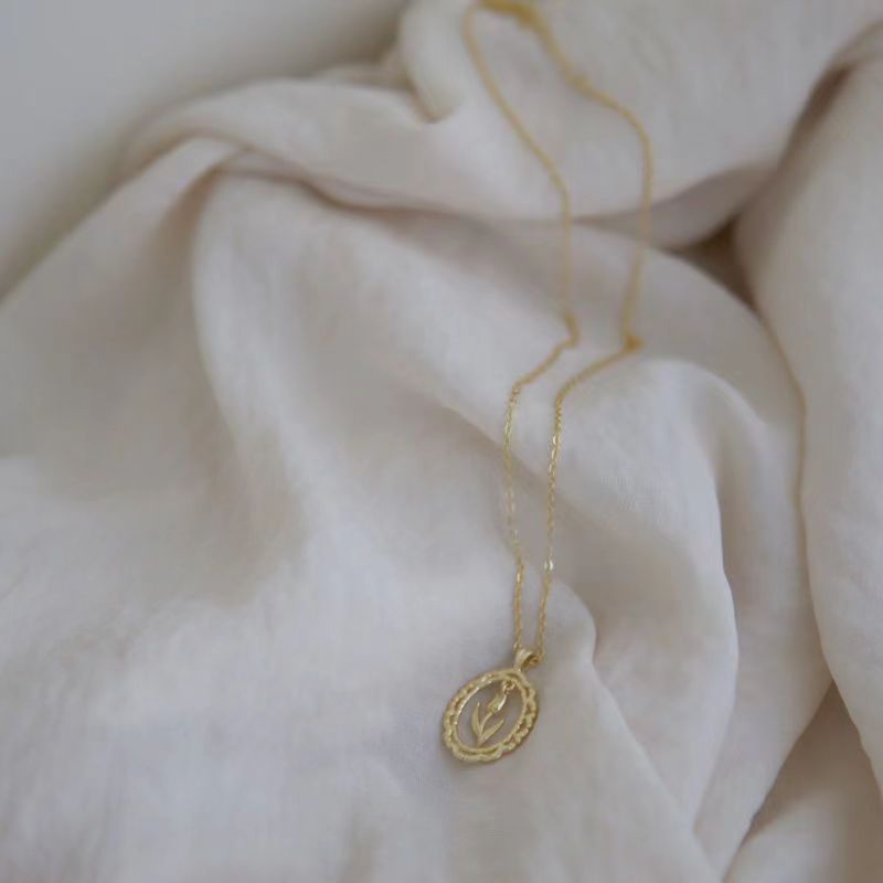 Vintage Tulip Necklace (Solid Silver) - Hypoallergenic - Abbott Atelier
