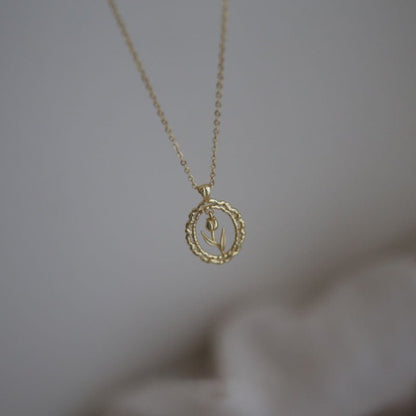 Vintage Tulip Necklace (Solid Silver) - Hypoallergenic - Abbott Atelier