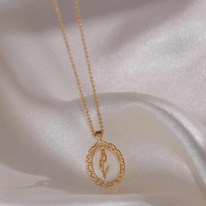 Vintage Tulip Necklace (Solid Silver) - Hypoallergenic - Abbott Atelier
