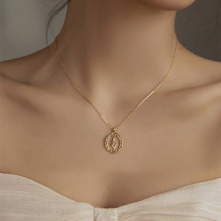 Vintage Tulip Necklace (Solid Silver) - Hypoallergenic - Abbott Atelier