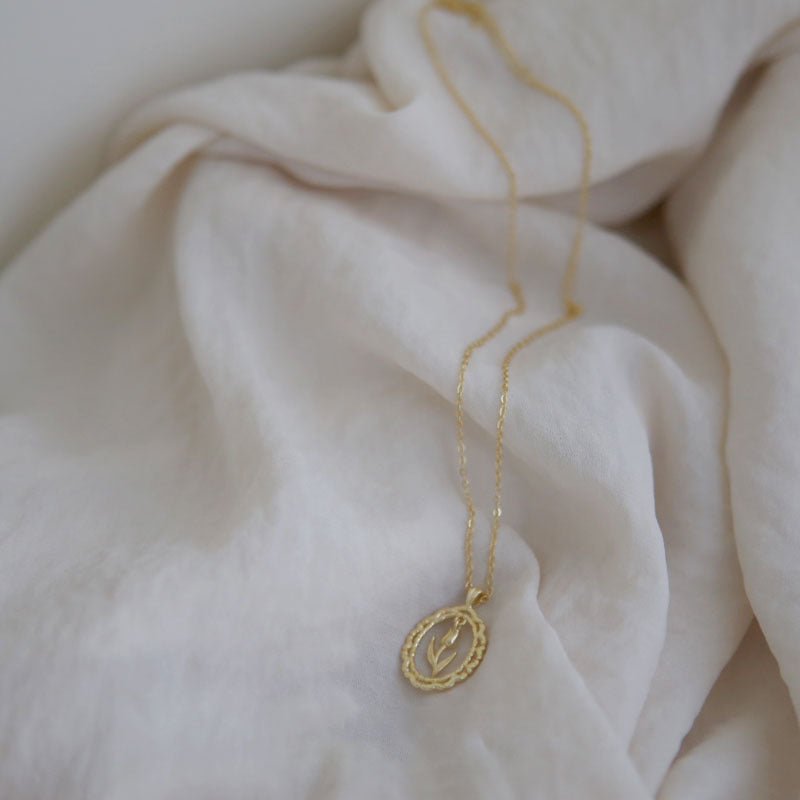 Vintage Tulip Necklace (Solid Silver) - Hypoallergenic - Abbott Atelier
