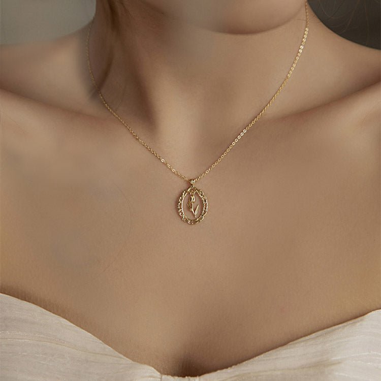 Vintage Tulip Necklace (Solid Silver) - Hypoallergenic - Abbott Atelier