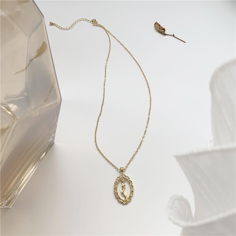 Vintage Tulip Necklace (Solid Silver) - Hypoallergenic - Abbott Atelier