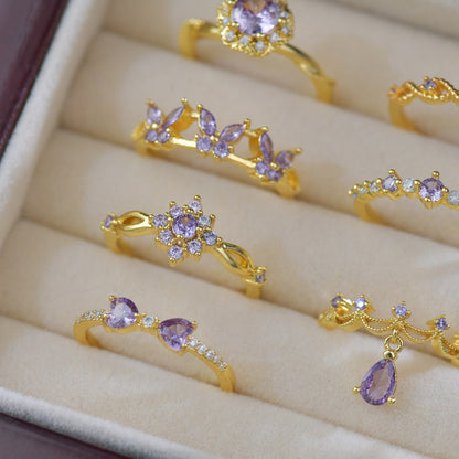 Violet Bow Ring - Gold-Plated - Abbott Atelier