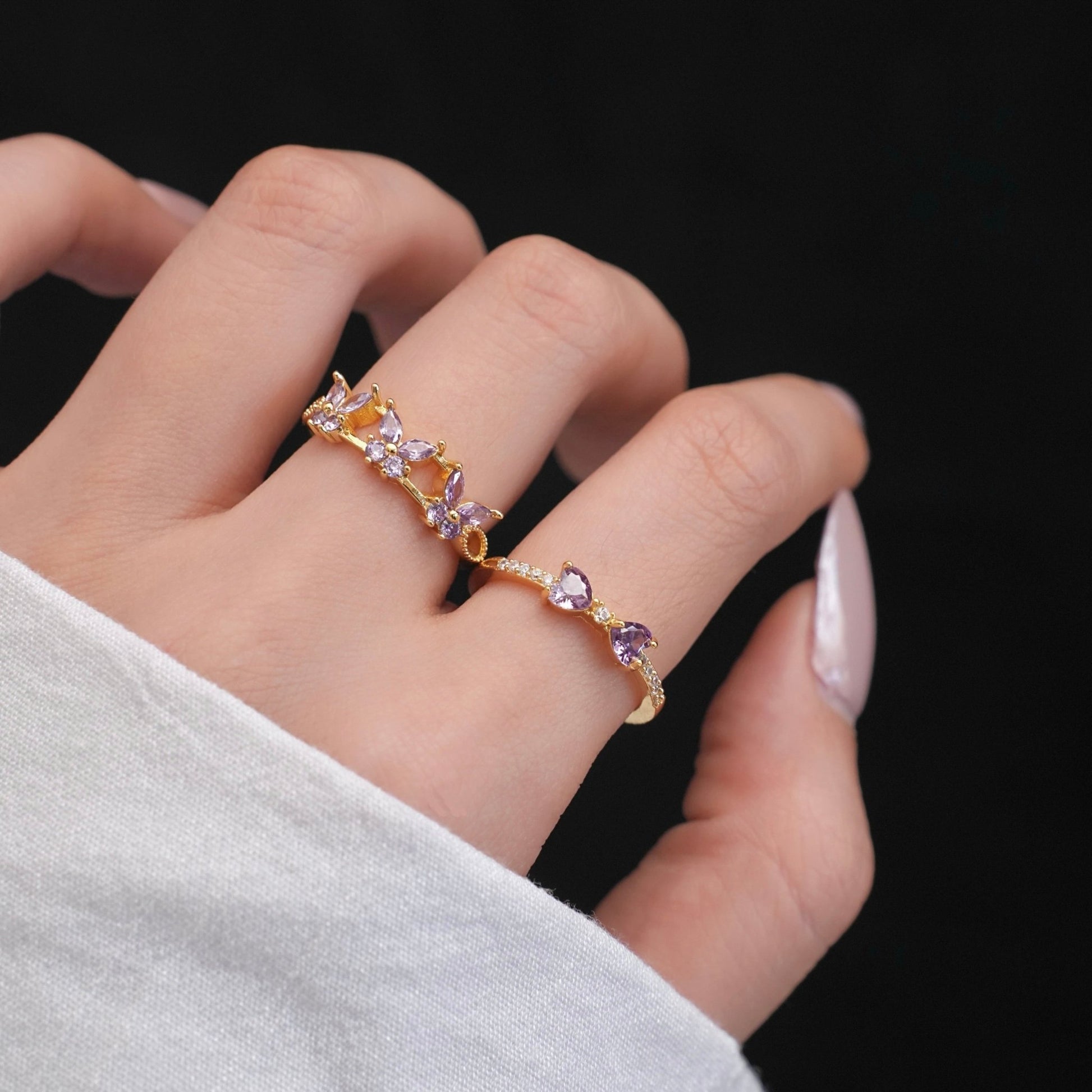Violet Butterfly Ring - Gold-Plated - Abbott Atelier
