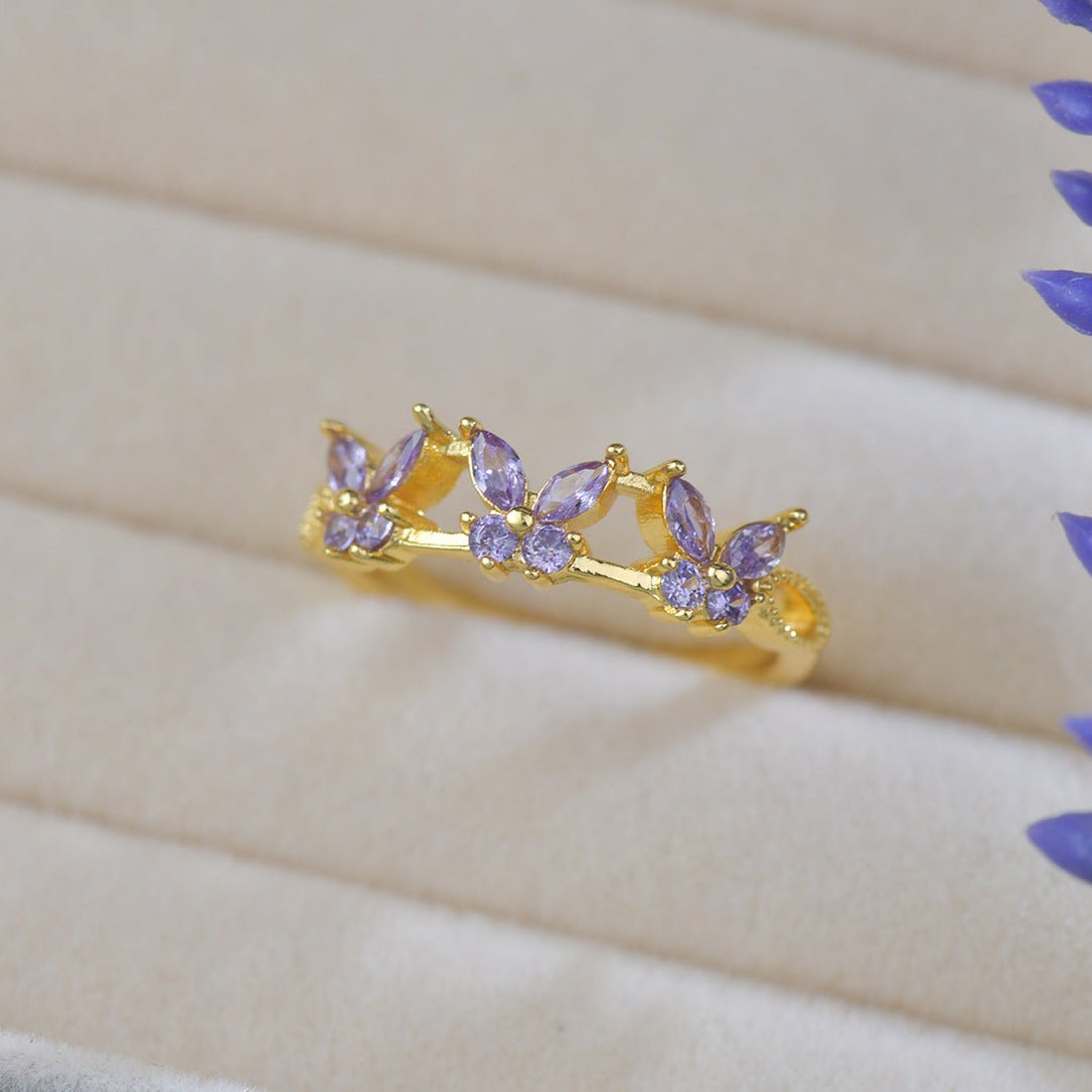 Violet Butterfly Ring - Gold-Plated - Abbott Atelier
