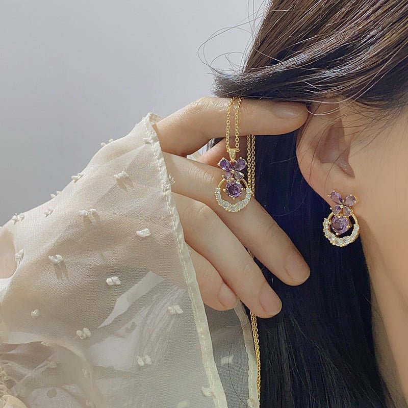 Violet Butterfly Waltz Earrings - Gold Plated - Abbott Atelier
