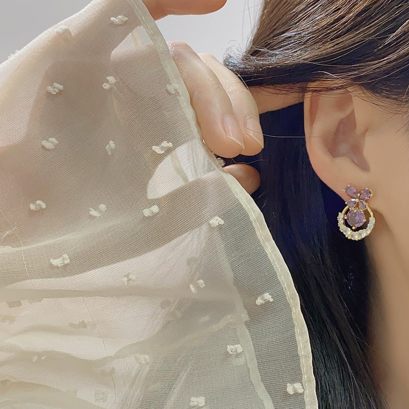 Violet Butterfly Waltz Earrings - Gold Plated - Abbott Atelier