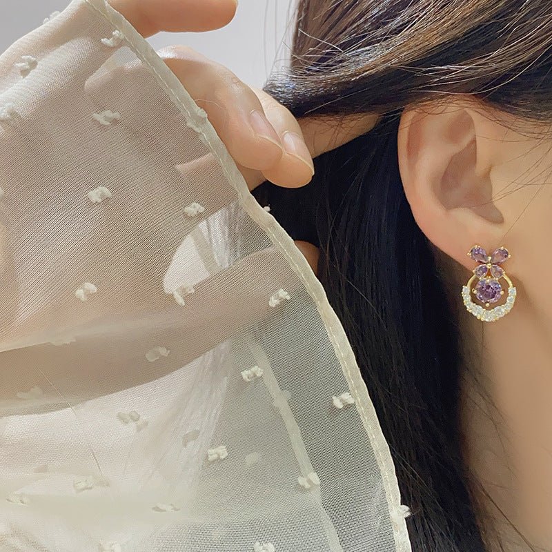 Violet Butterfly Waltz Earrings - Gold Plated - Abbott Atelier