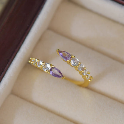 Violet Bypass Ring - Gold-Plated - Abbott Atelier