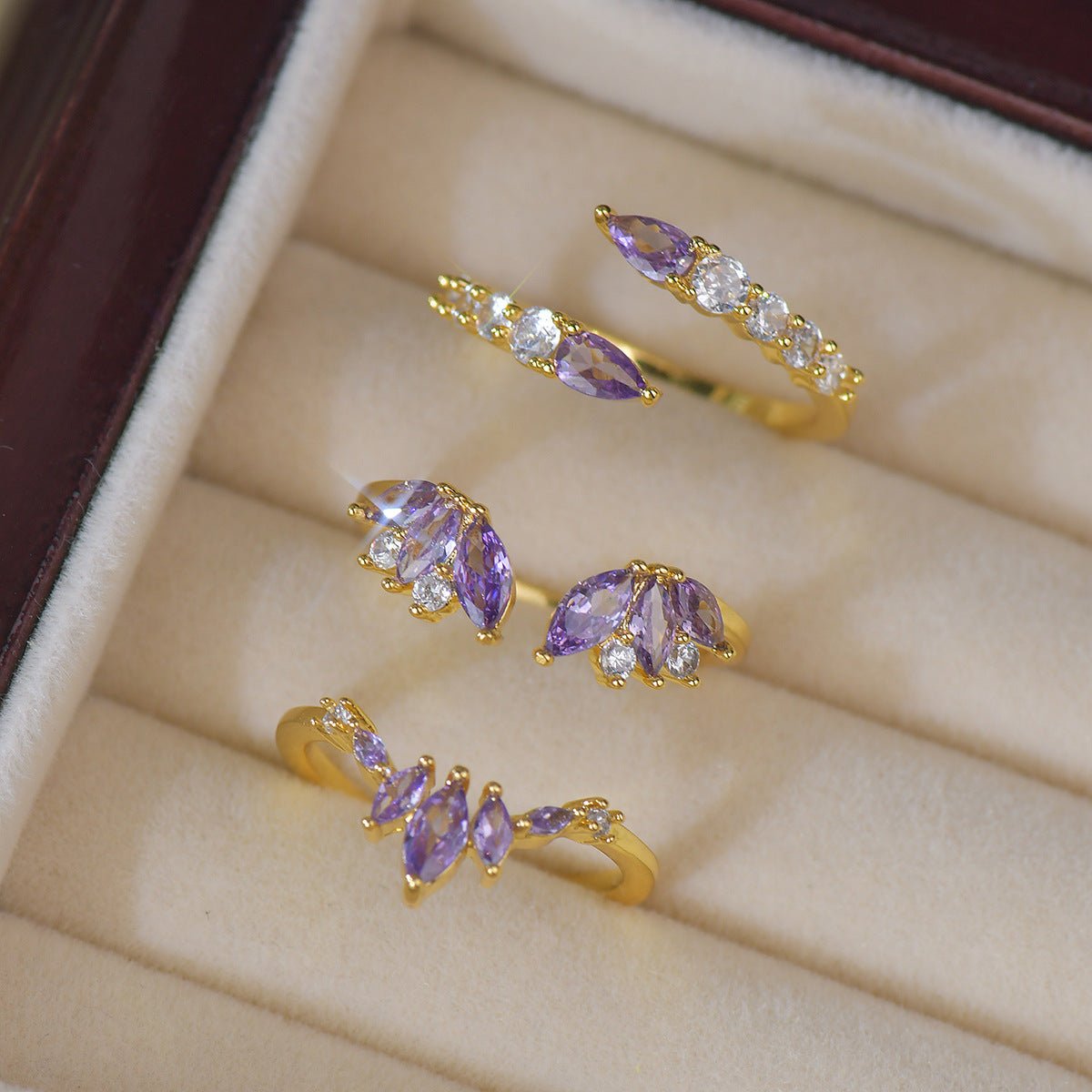Violet Bypass Ring - Gold-Plated - Abbott Atelier