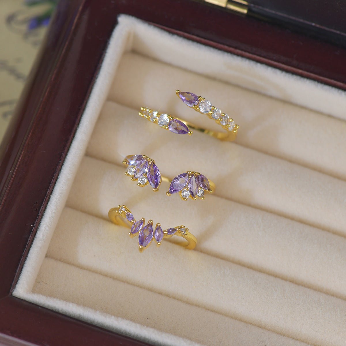 Violet Bypass Ring - Gold-Plated - Abbott Atelier