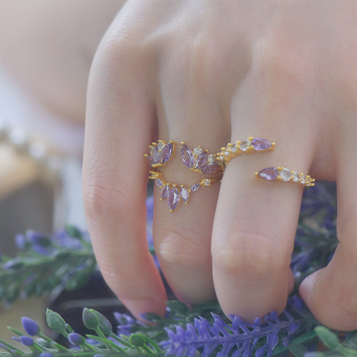 Violet Bypass Ring - Gold-Plated - Abbott Atelier