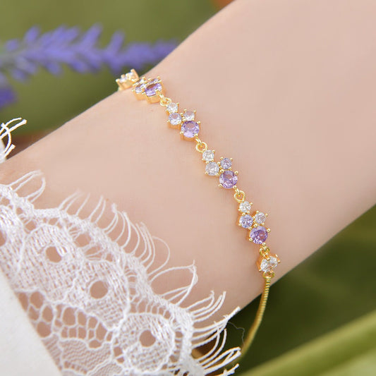 Violet Cascade Bracelet - Gold Plated - Abbott Atelier