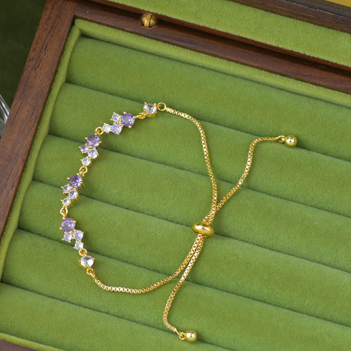 Violet Cascade Bracelet - Gold Plated - Abbott Atelier
