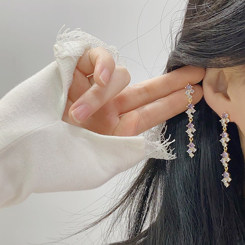 Violet Cascade Earrings - Hypoallergenic - Abbott Atelier