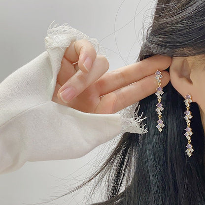 Violet Cascade Earrings - Hypoallergenic - Abbott Atelier