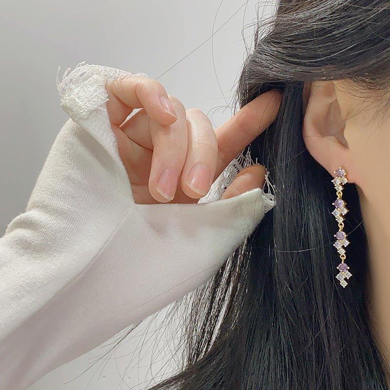 Violet Cascade Earrings - Hypoallergenic - Abbott Atelier